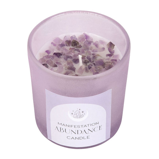 Abundance Crystal Chip Candle in Glass Pot