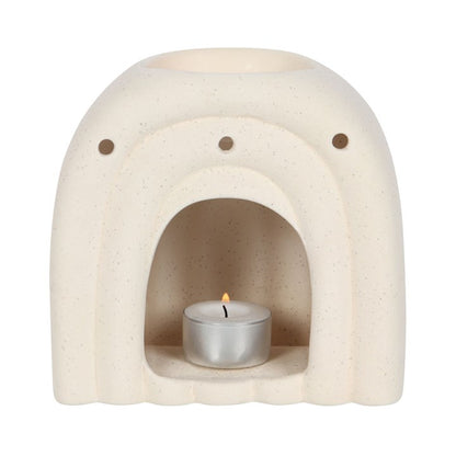 Cream Speckle Minimalist Arch Ceramic Oil Burner