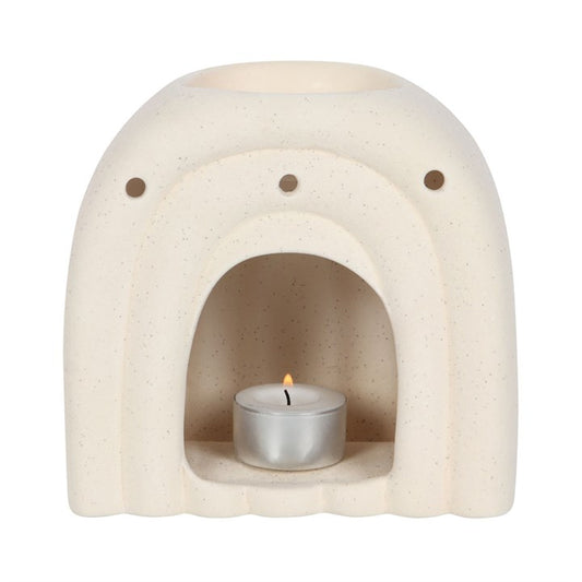 Cream Speckle Minimalist Arch Ceramic Oil Burner