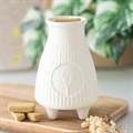 Cream Ribbed Ceramic Palo Santo Burner