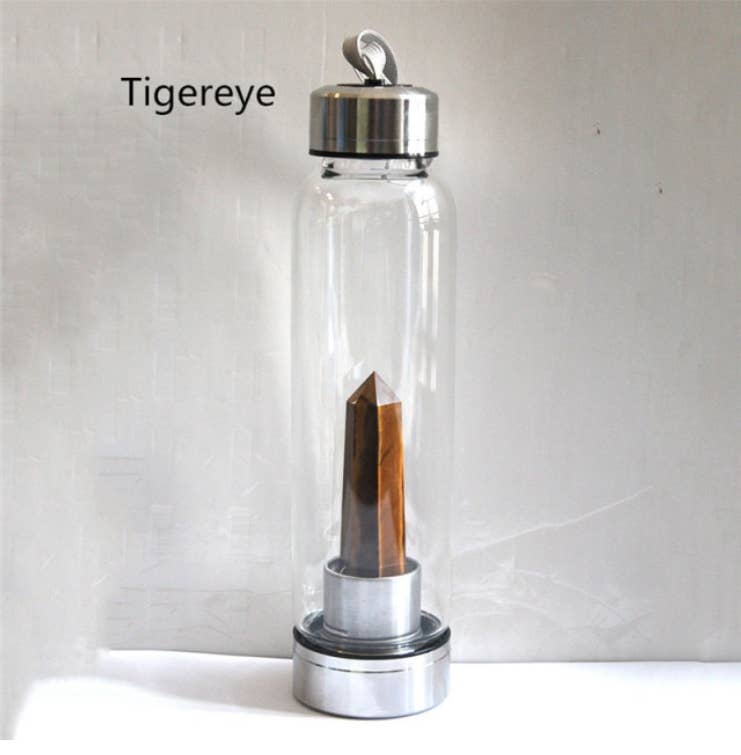 Crystal Water Bottle Cup (More Colours): Tigereye