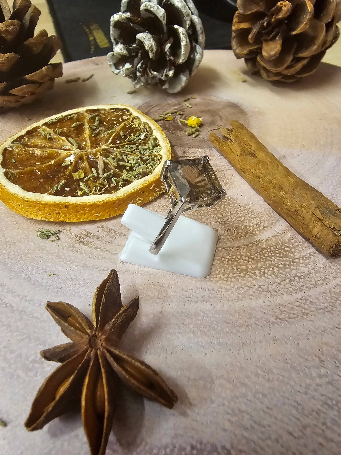 Smokey Quartz Sterling Silver Ring  - Diamond Shape - 2.99g