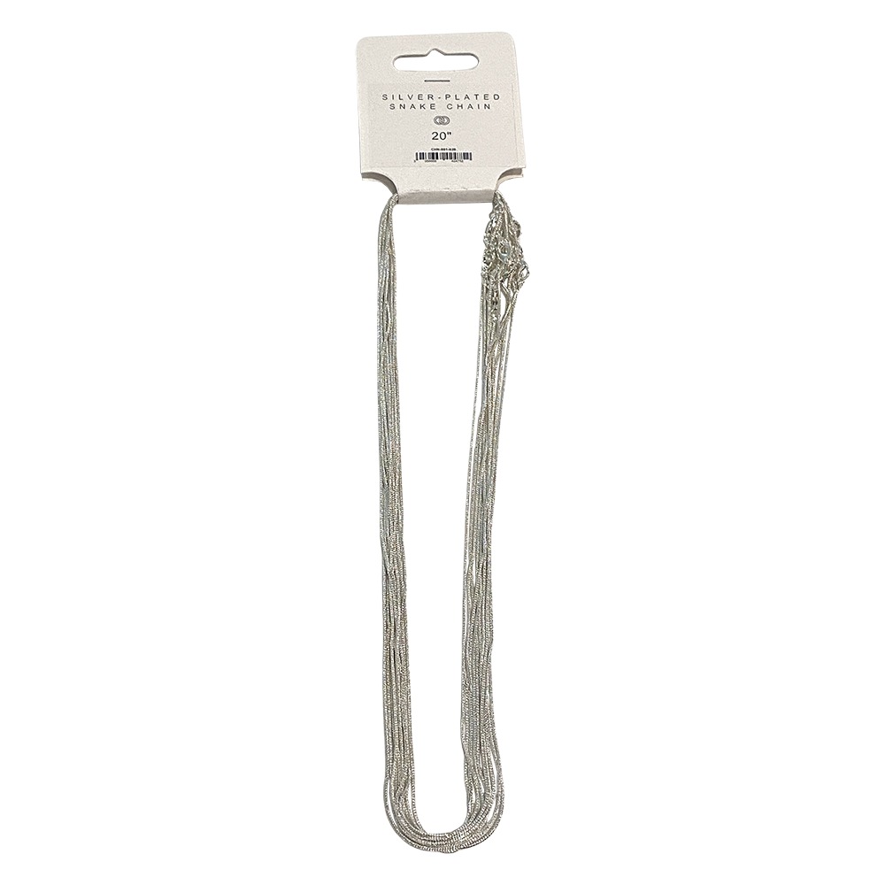 Silver-Plated Chains, Pack of 10: 20" / Box Chain