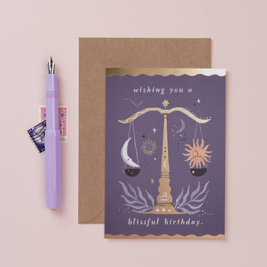 Scales Zodiac Birthday Card | Libra Star Sign Cards | Libra