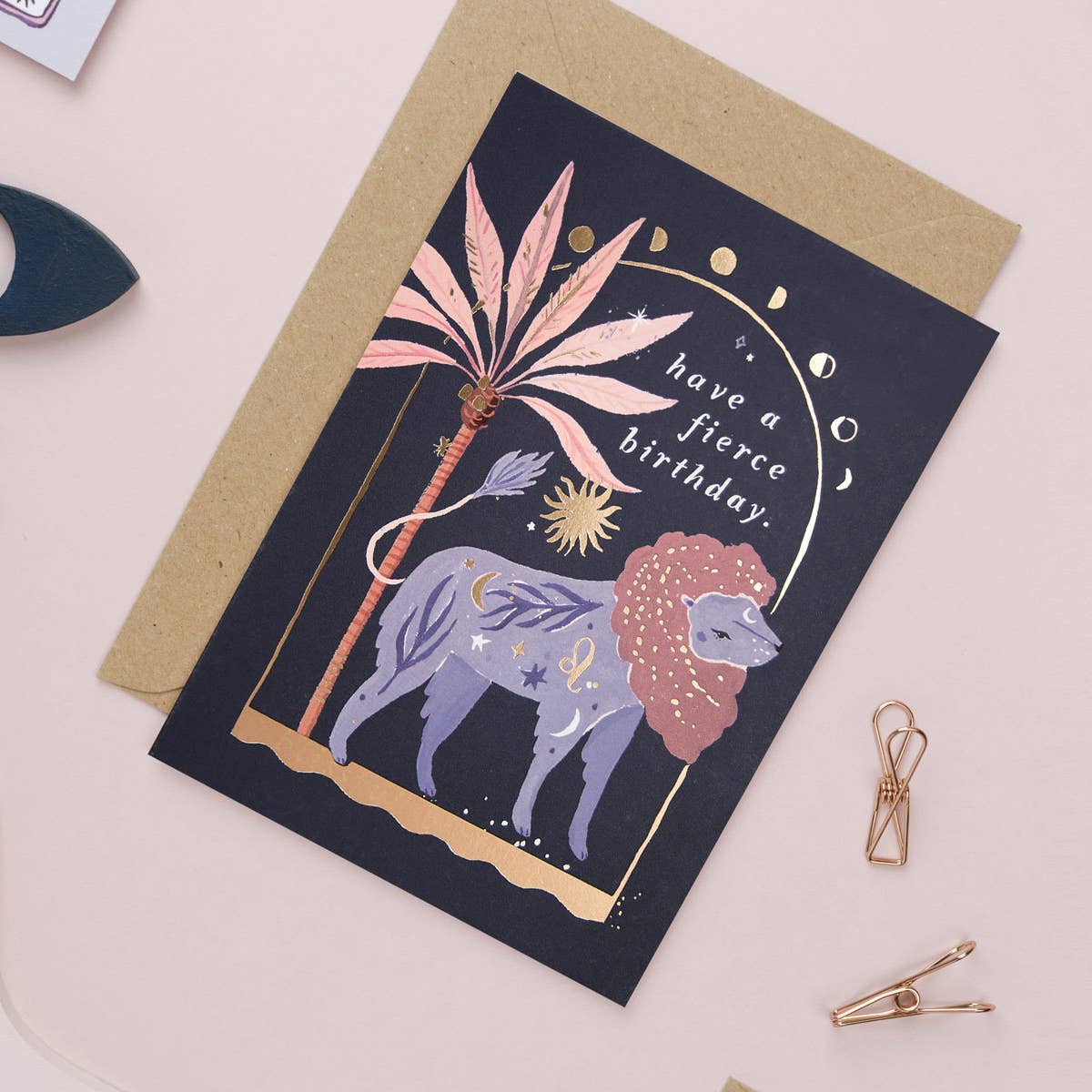 Lion Zodiac Birthday Card | Leo Star Sign | Astrology Cards