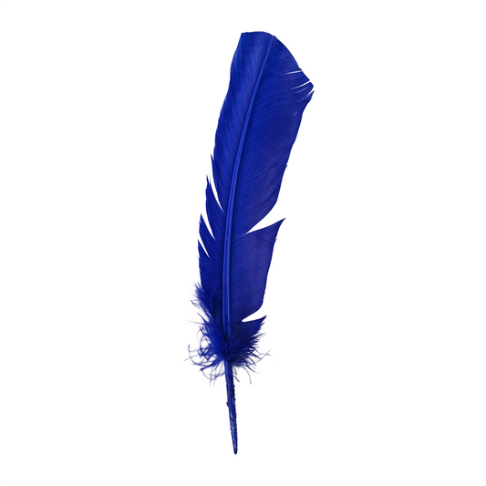 Turkey Feather, 10-12 inch, Single: Blue