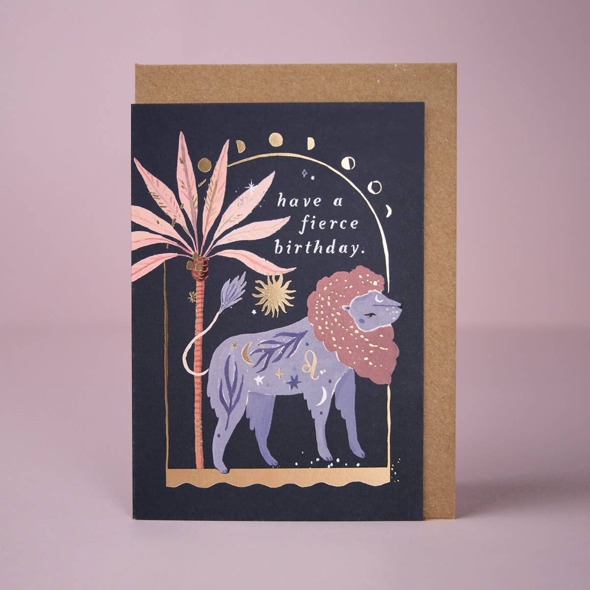 Lion Zodiac Birthday Card | Leo Star Sign | Astrology Cards