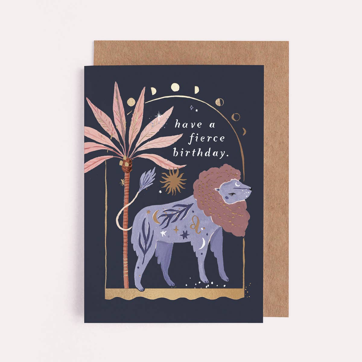 Lion Zodiac Birthday Card | Leo Star Sign | Astrology Cards