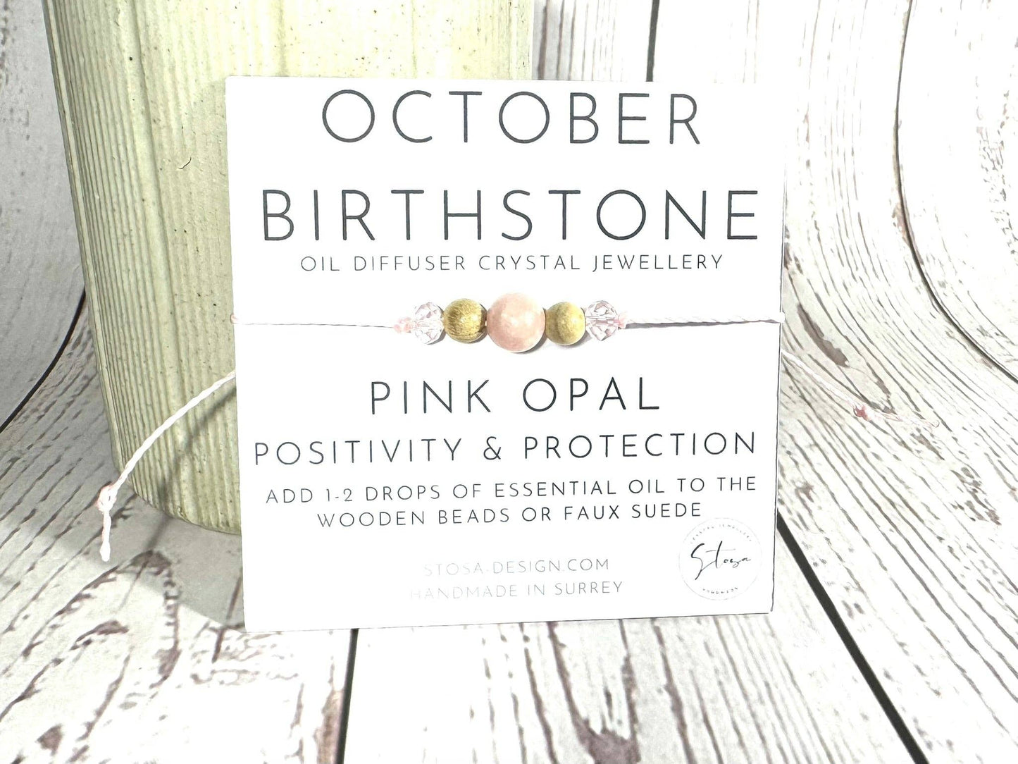 Birthstone Oil Diffuser Bracelet: December