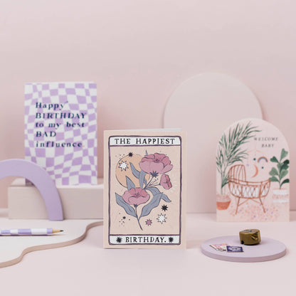 Tarot Flower Birthday Card | Tarot Card | Floral Cards