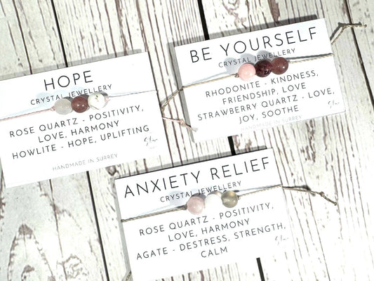 Crystal Support Bracelets: Love and Friendship