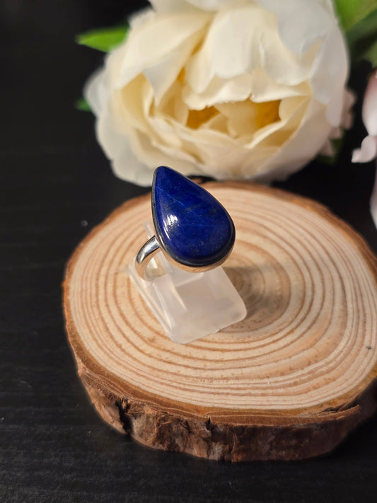 Lapis Lazuli Sterling Silver Ring - 5.8g - UK N