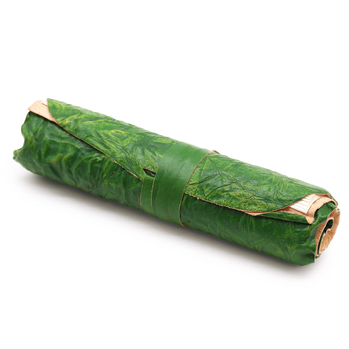 Rolled Leather Travel - Green (21x15cm)
