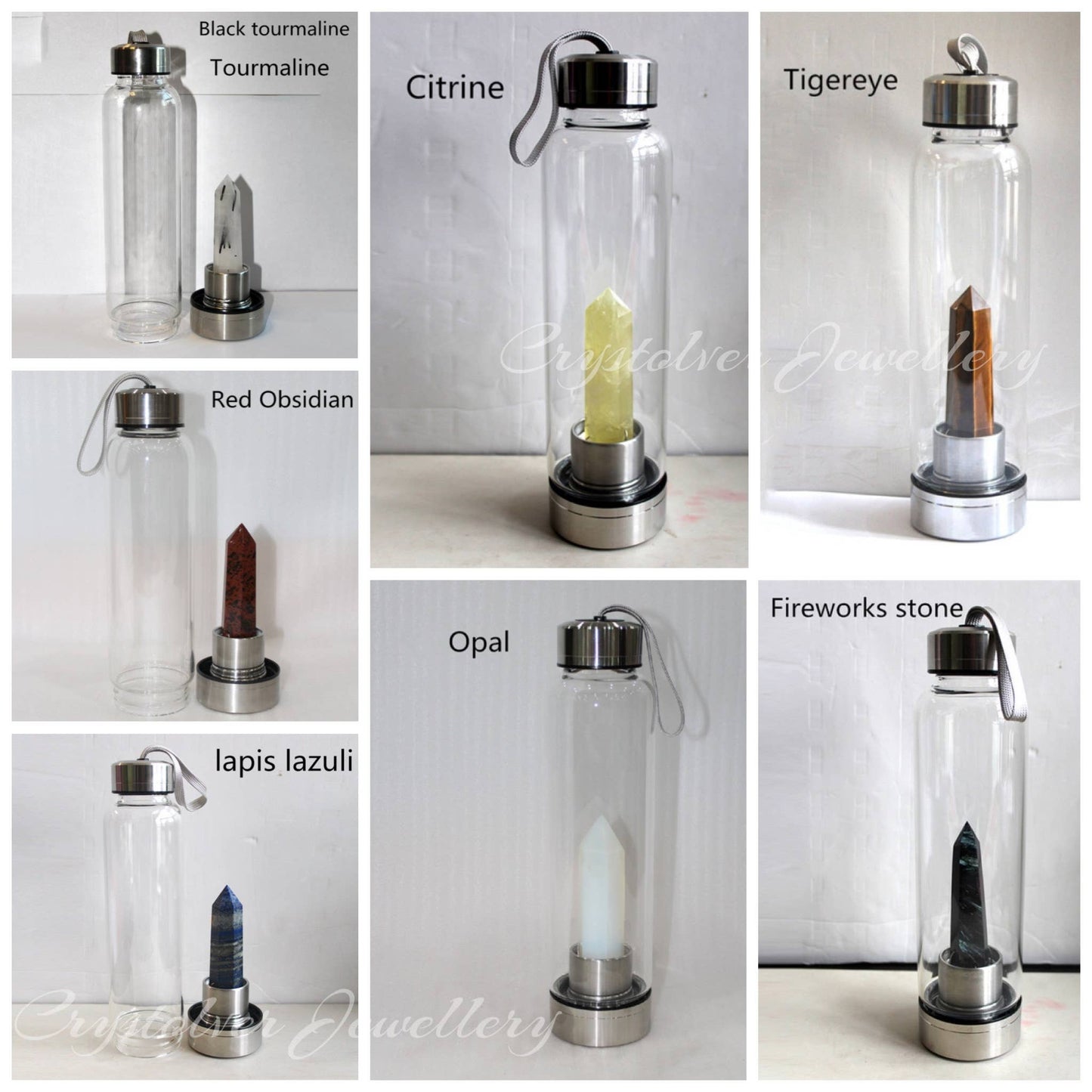 Crystal Water Bottle Cup (More Colours): Tigereye