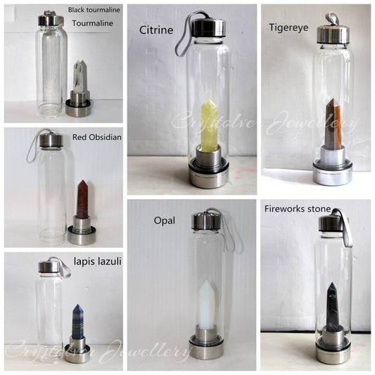 Crystal Water Bottle Cup (More Colours): Tigereye
