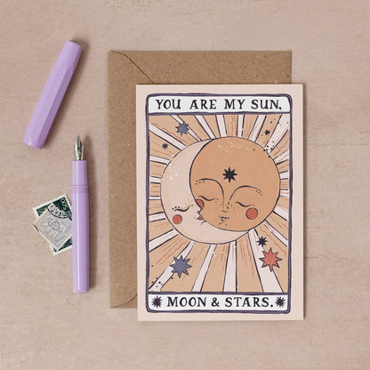 Sun, Moon & Stars Card | Valentine's Card | Love Cards