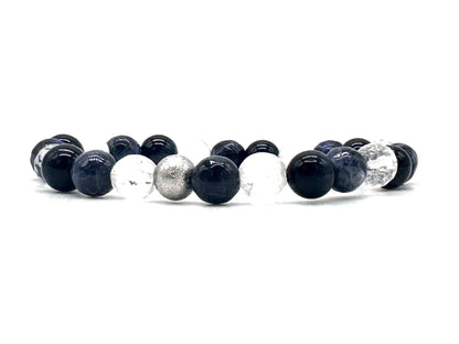 Tigers Eye and Clear Quartz Diffuser Bracelet: 6.5 Inch Medium