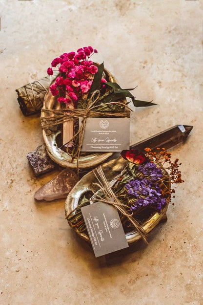 Abalone, Sage, Palo Santo, Selenite & Feather Gift Set