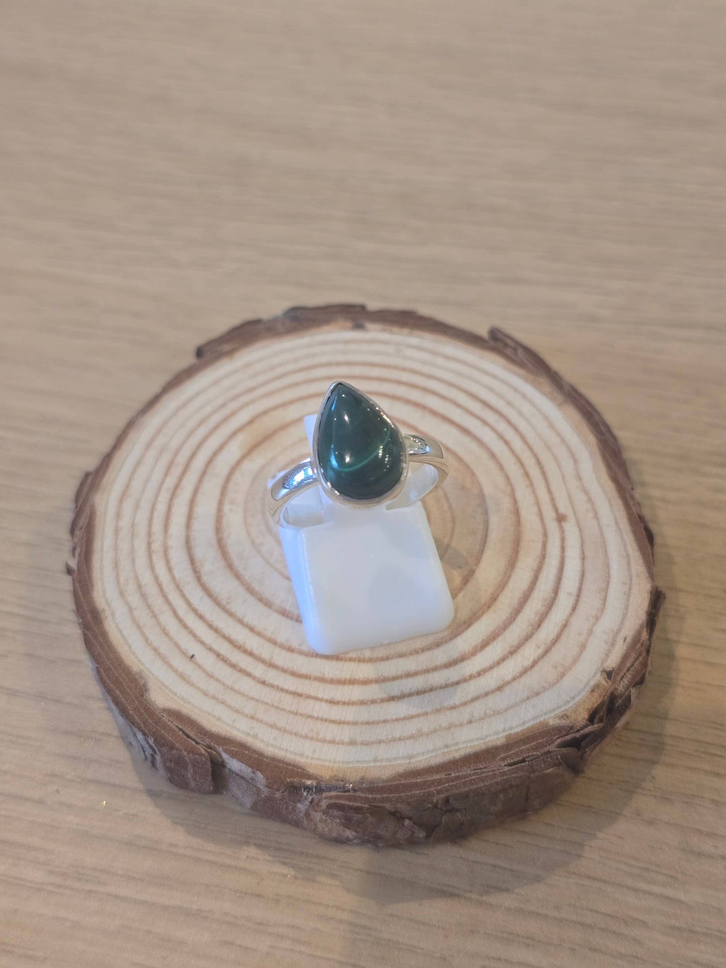 Malachite Sterling Silver Ring - 3.5g - Size L
