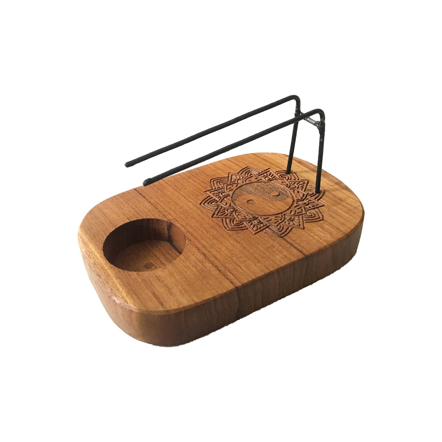 Palo Santo Heaters: Palo Santo Heater - Teak Wood - Mandala Design