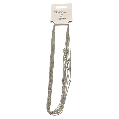 Silver-Plated Chains, Pack of 10: 20" / Box Chain