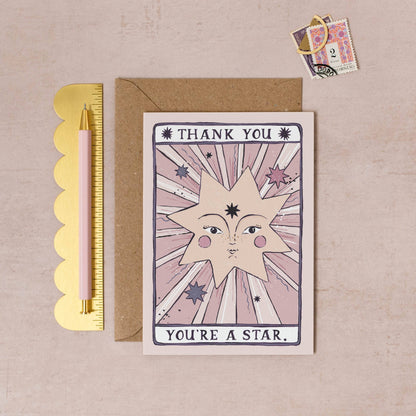 You're a Star Thank You Card | Thank You Tarot Card