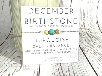 Birthstone Oil Diffuser Bracelet: January