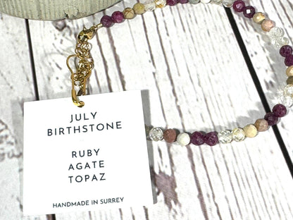Dainty Crystal Birthstone Bracelets: December