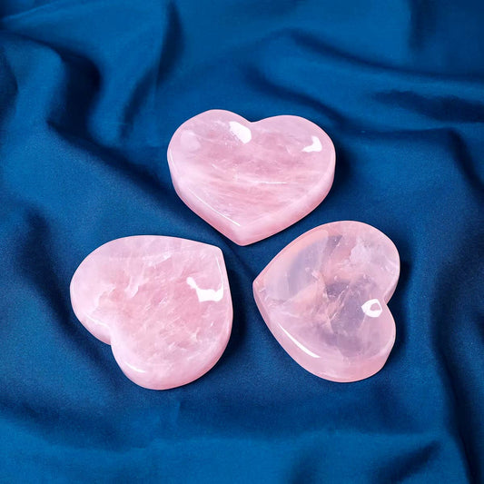 Rose Quartz Carving Crystal Heart Plate