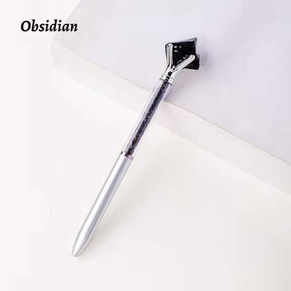 Raw Stone Cylindrical Crystal Pen: Green Fluorite
