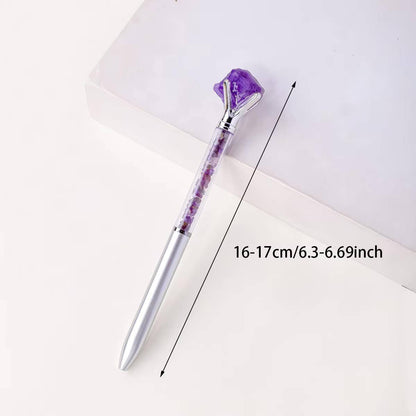 Raw Stone Cylindrical Crystal Pen: Citrine