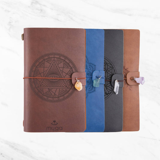 Myga Crystal Notebooks in Singles : Mandala Tan