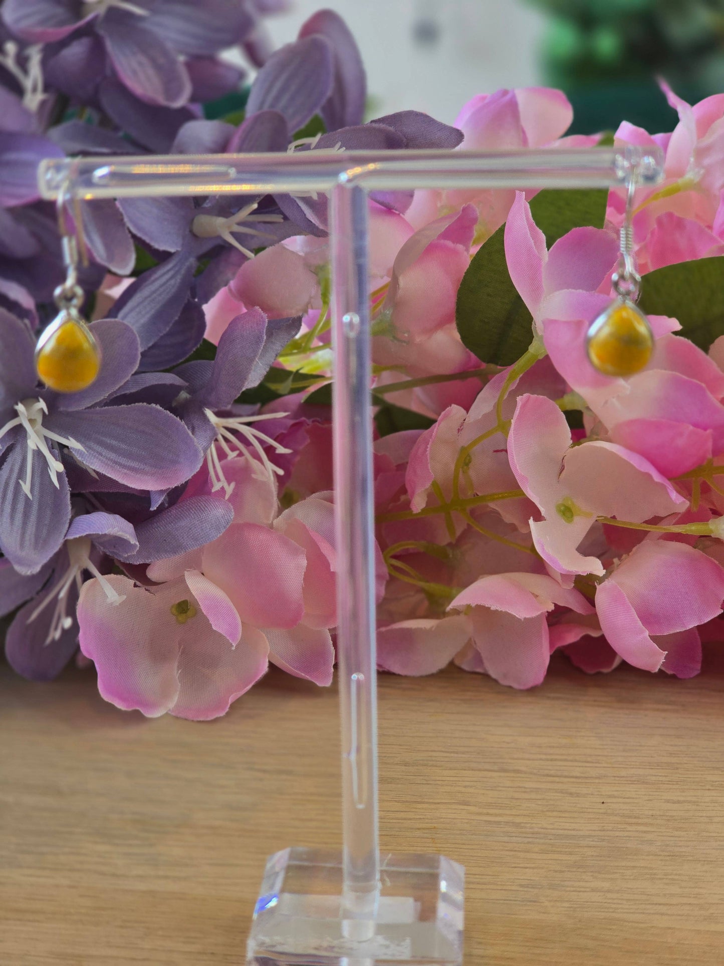 Bumblebee Jasper Sterling Silver Drop Earrings