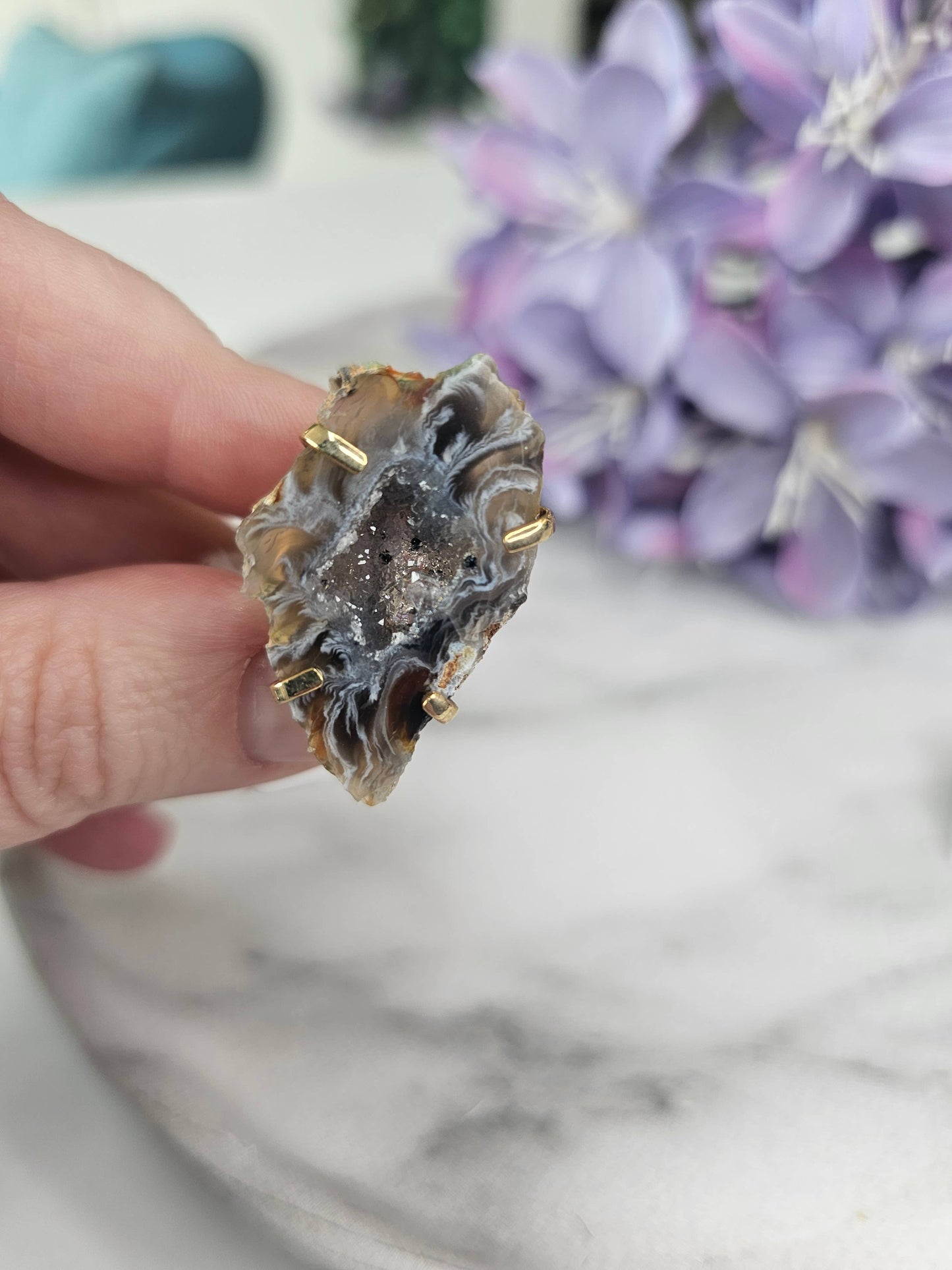 Druzy Agate Adjustable Ring