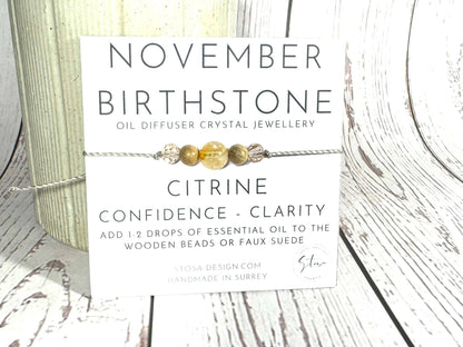 Birthstone Oil Diffuser Bracelet: November