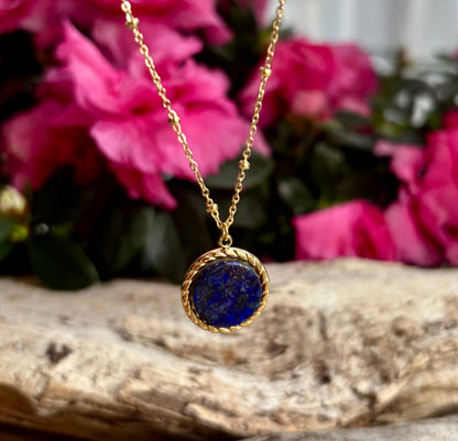 18ct Gold Plated Lapis Lazuli Layered Necklaces 