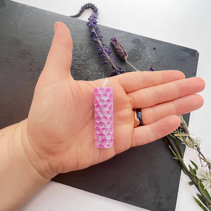 40 Mini Glitter Beeswax Spell Candles