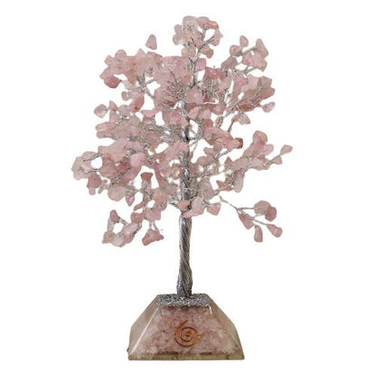 Rose Quartz Gemstone Tree with Orgonite Base
