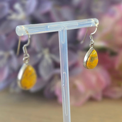Bumblebee Jasper Sterling Silver Drop Earrings