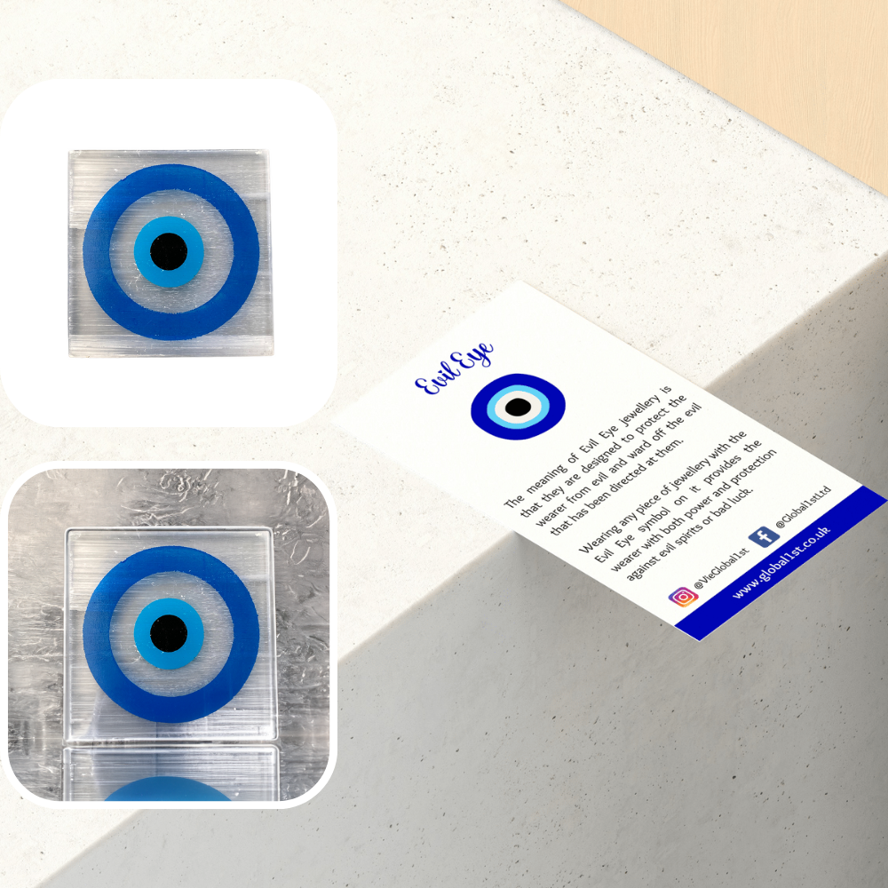 Powerful Evil Eye Charging Plate - Selenite Crystal: Round