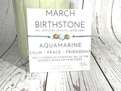 Birthstone Oil Diffuser Bracelet: October