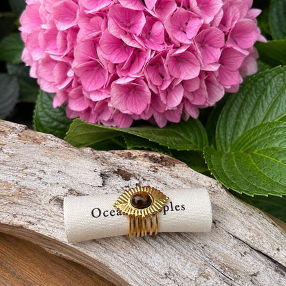 18ct Gold Plated Red Agate Athenian Ring