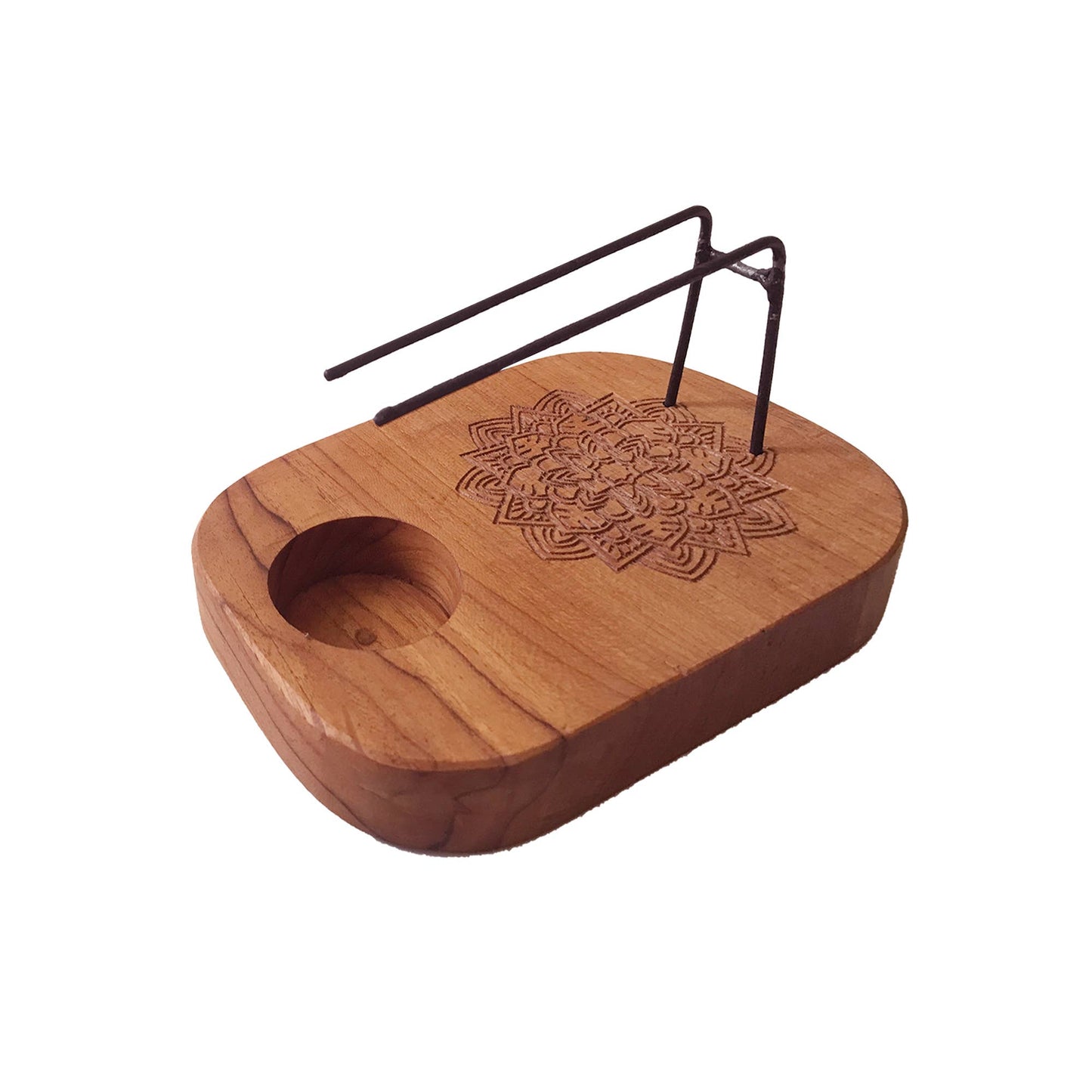 Palo Santo Heaters: Small Palo Santo Heater - Teak Wood - Mandala Design