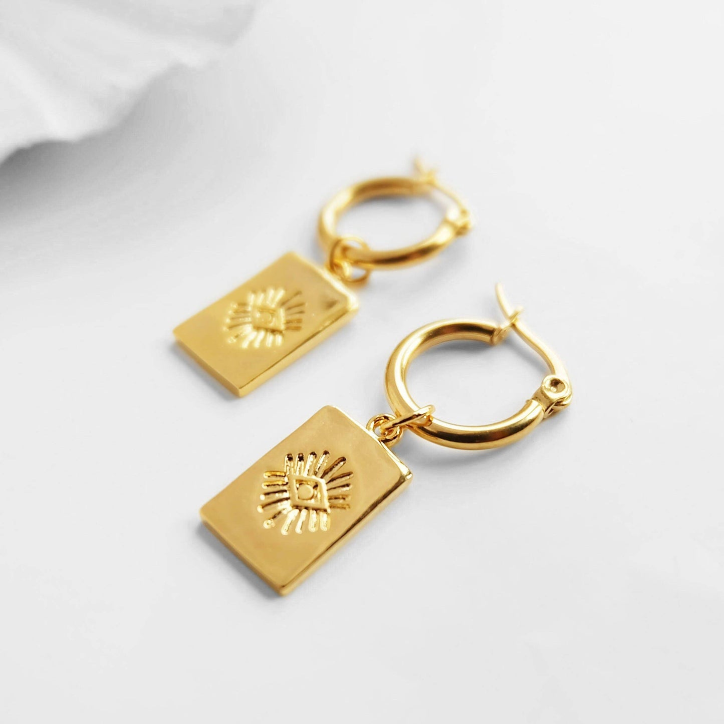 Third Eye Charm Hoop Earrings