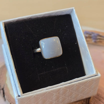 Angelite Sterling Silver Ring - 4.6g - UK P