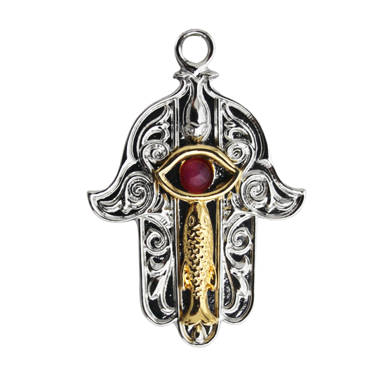 Hand Of Khamsa Mystic Kabbalah Pendant Necklace