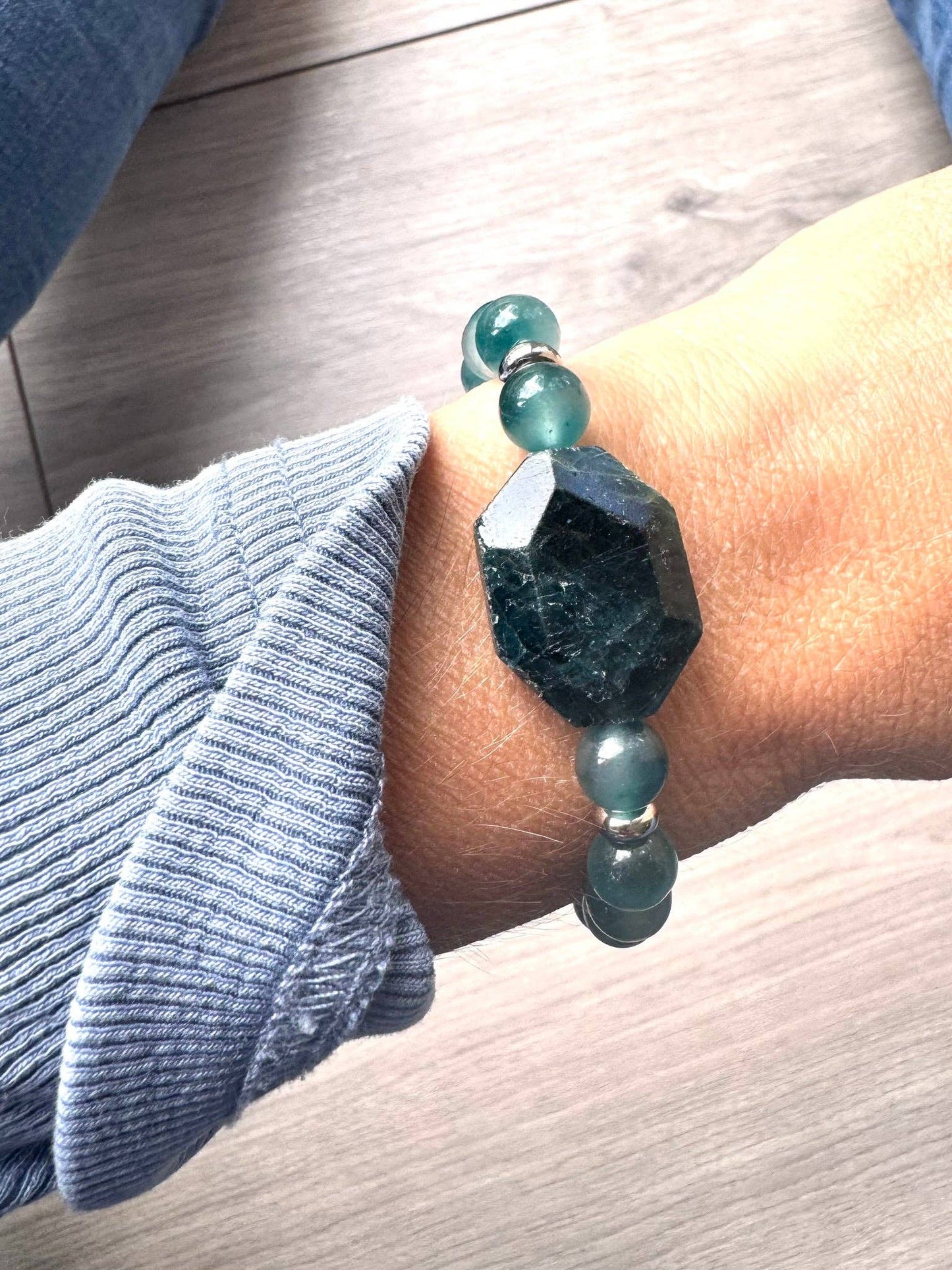 Chunky Apatite Bracelet: 7 Inch Large