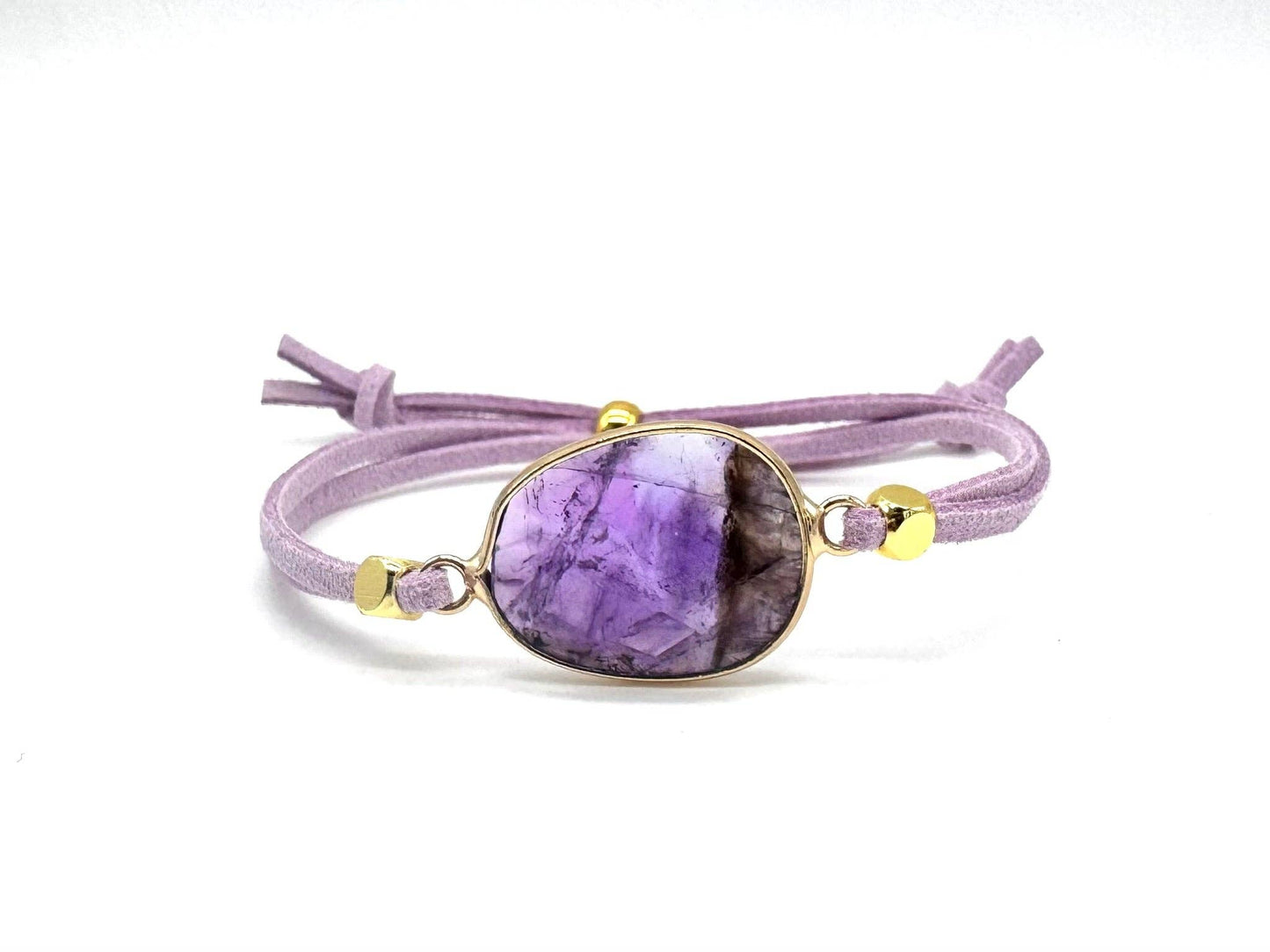 Amethyst Bracelet with Lilac Suede