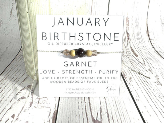 Birthstone Oil Diffuser Bracelet: February