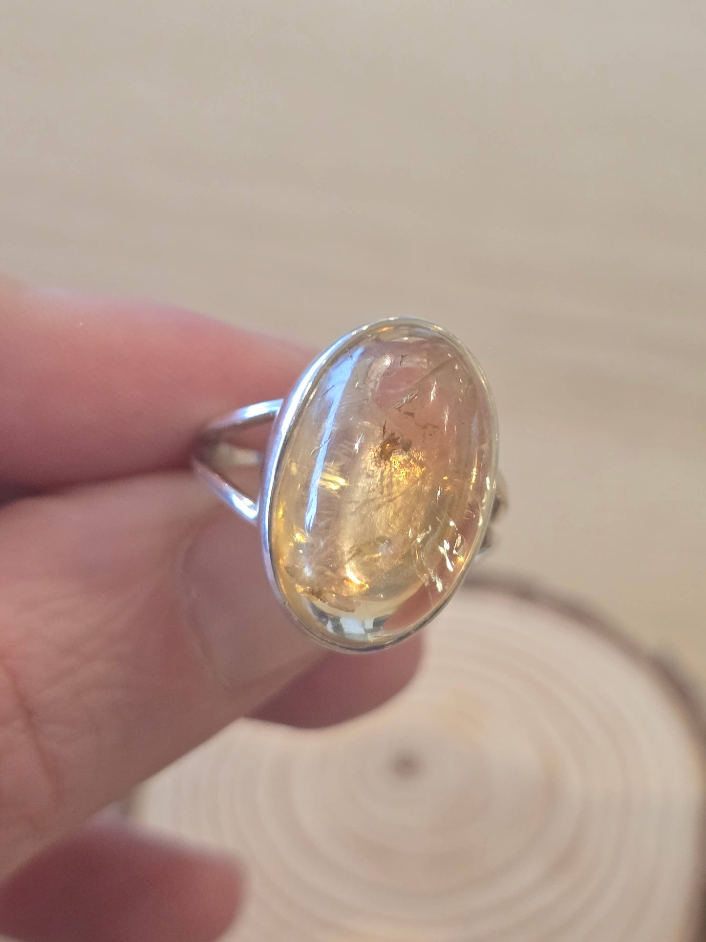 Citrine Sterling Silver Ring - 6.4g - Size O-P